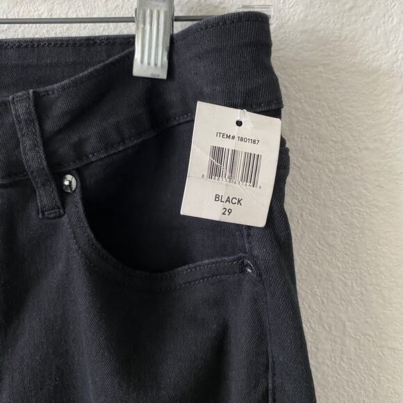 NEW VIGOSS Marley Crop Bootcut Denim Jeans Black Size 29 Raw Hem - Picture 4 of 6